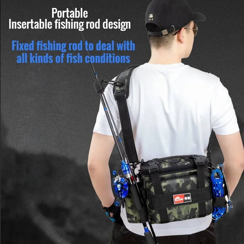 Fishing Lure Bag， Winter Fishing Outdoor Fishing Backpack with Rod Holder Bag，Fishing Tackle Backpack Lure Box Gear Storage Bag - imagen 4
