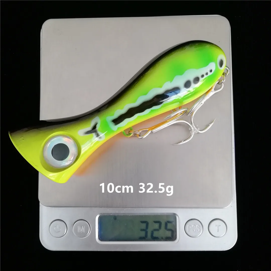 Swolfy-señuelo de pesca Topwater de 10cm y 32,5g, cebo duro 3D de Boca Grande - imagen 4