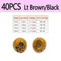 40pcs Lt BrownIBlack