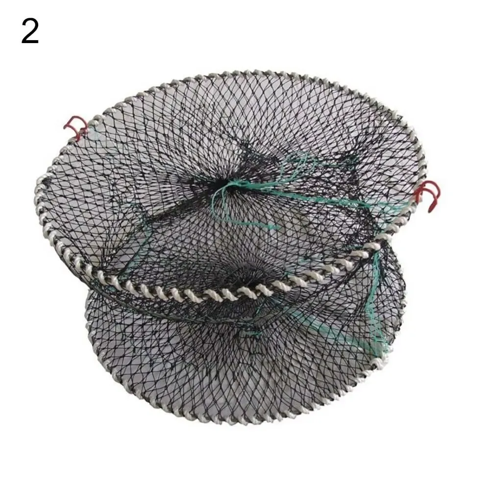 Jaula plegable cangrejos camarones resorte – tres orificios, redonda