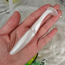 Swolfy 4 Uds 11cm 12g cebo de natación suave señuelo de cola de paleta realista, cebo de pesca de agua dulce de agua salada para Lucio