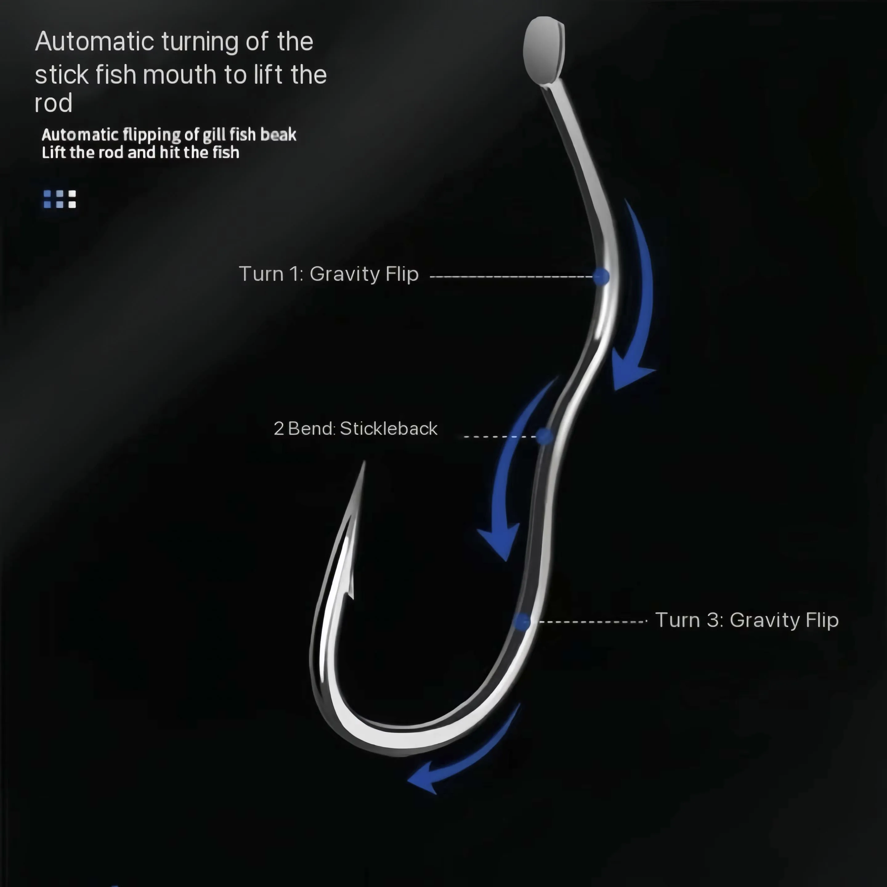 50 Uds. Gancho volteador de acero rico en carbono con púas afiladas automática nueva invención tamaño 5 # -14 # Anzuelo para accesorios de pesca de carpa - imagen 5