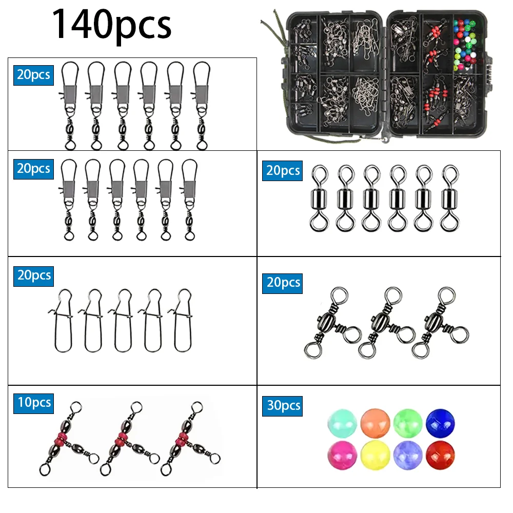 JSFUN Emerillones de Pesca Acero Inoxidable con Rodamientos Resistentes - imagen 2