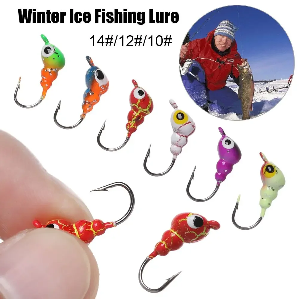 0,5g 0,8g 1,3g hormigas en forma de anzuelo con cabeza de anzuelo anzuelos de cebo suave pequeño anzuelo de señuelo de pesca en hielo larva anzuelo de señuelo de gusano anzuelos de pesca