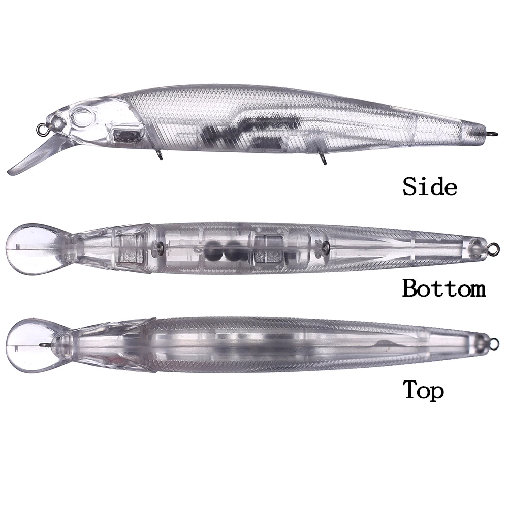 Chan'sHuang 20 piezas cebo en blanco sin pintar 14cm/21g sonajeros flotantes transparentes Minnow DIY hecho a mano aparejos de señuelo de pesca Artificial - imagen 3
