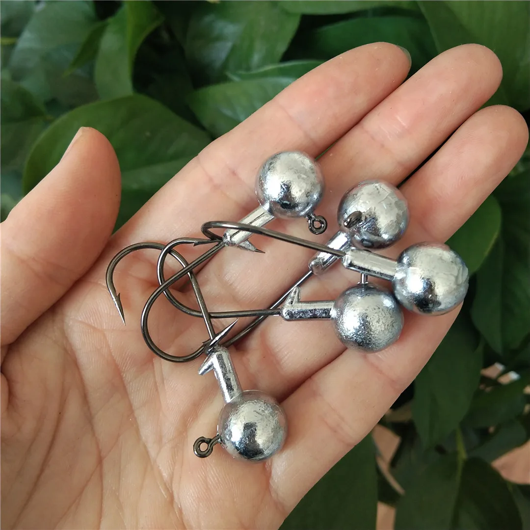 Anzuelo de Cabeza Grande de alta calidad, 10 piezas, 7g, 10g, anzuelos de pesca duros para señuelos blandos, aparejos de pesca de aguas profundas - imagen 2