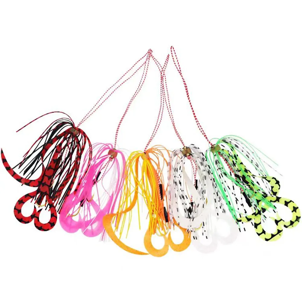 50 unids/lote falda de silicona cinturón aparejo de asistencia señuelo cebo barba pesca Inchiku gancho accesorios de mar aparejos de pesca - imagen 3