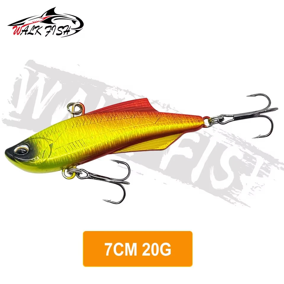 WALK FISH-Señuelos de pesca hundidos con vibración VIB, 7cm, 20g, placa de hierro de plástico, pescado de plomo, cebo biónico de fundición de largo alcance, trucha con lentejuelas - imagen 3