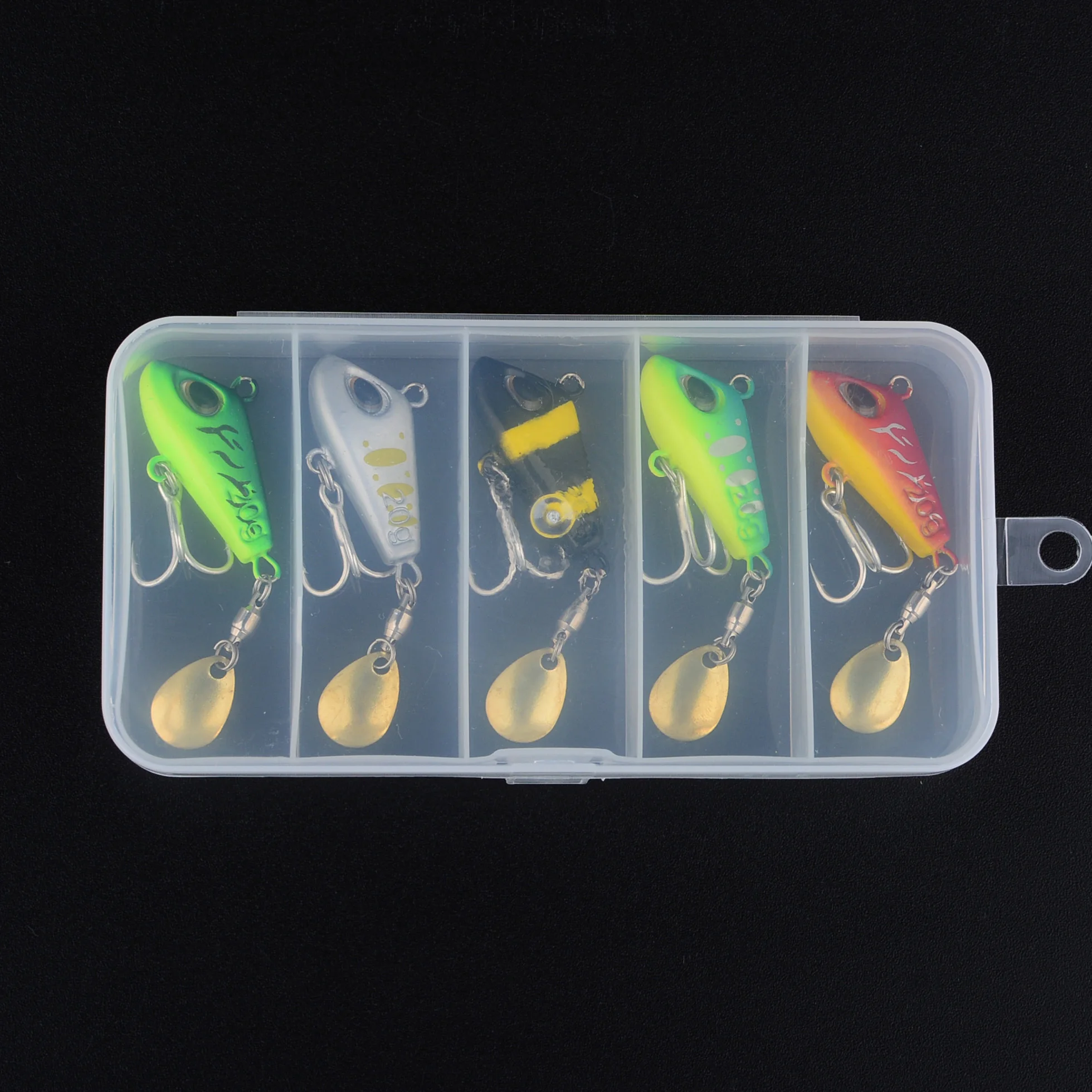 5 unids/caja Señuelos de Pesca VIB Spinners cebo para lubina de agua salada Señuelos pesca Spinner plantilla de pesca Crankbait con ganchos - imagen 5