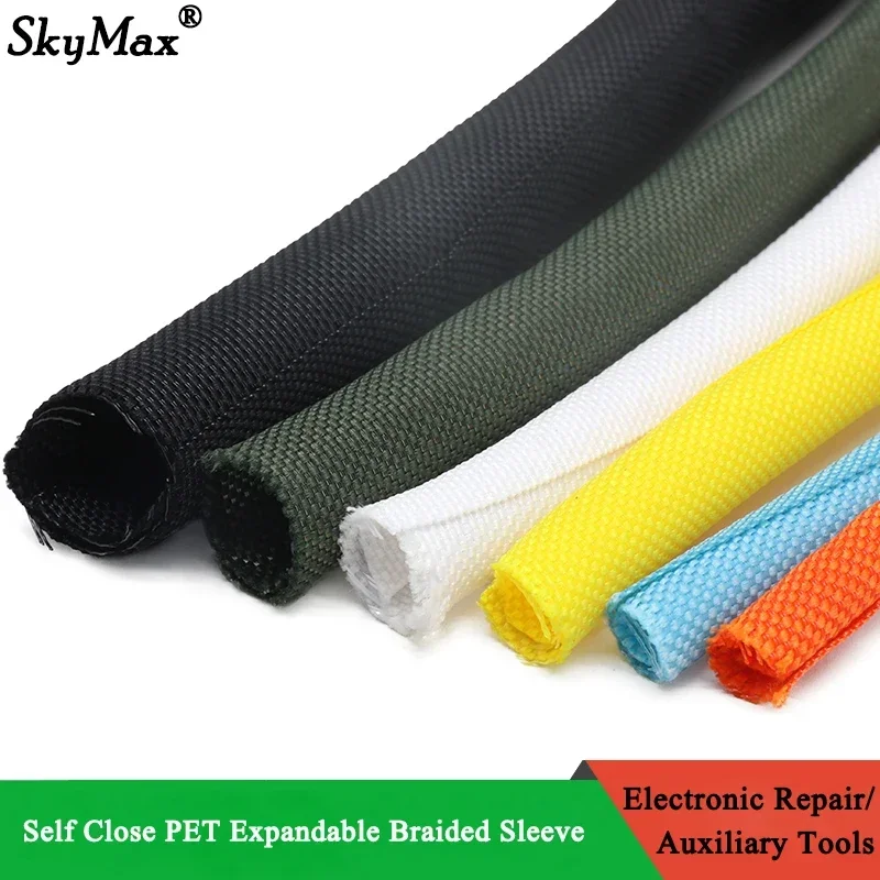 Manga trenzada PET autofechada – Tubo flexible protector para cables