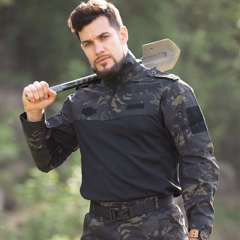 Camisa táctica CP para hombres, camisas Multicam Softair de combate, manga larga, resistente al desgaste, ropa de escalada, ropa de senderismo Airsoft - imagen 3