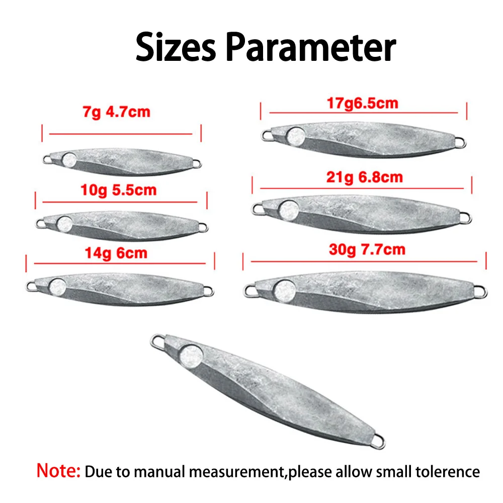 Elllv-Cebo de plantilla de Metal en blanco, cebo duro sin pintar, aparejos de pesca de lubina, trucha, señuelo de buceo, peso 7g-30g, 20 piezas - imagen 2