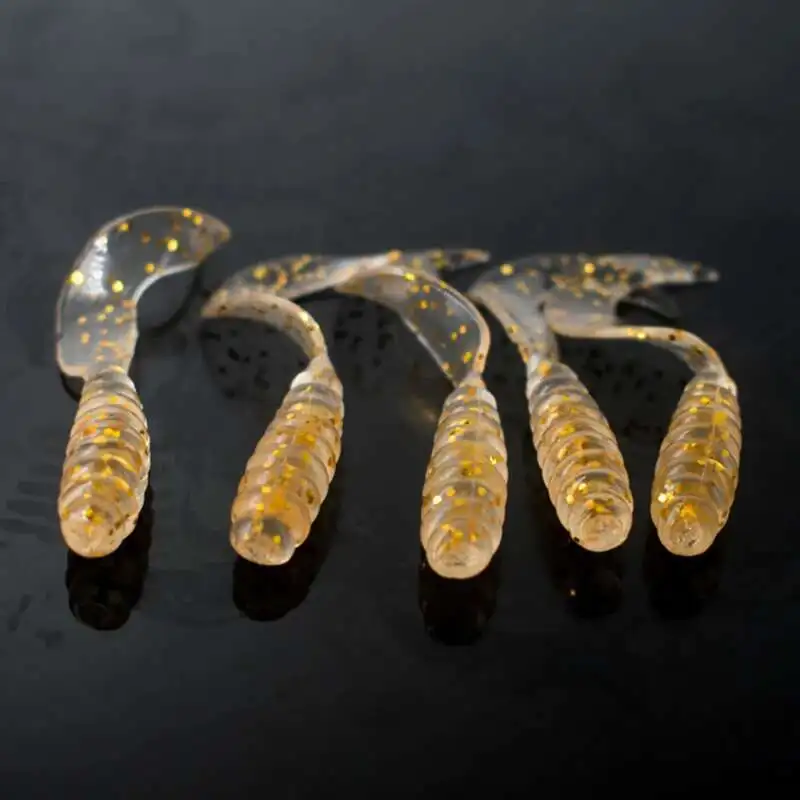 Señuelo de pesca suave realista, cebo Artificial de cola de gusano, Océano, río, lago, Tilapia, perca, 15 unids/lote - imagen 2