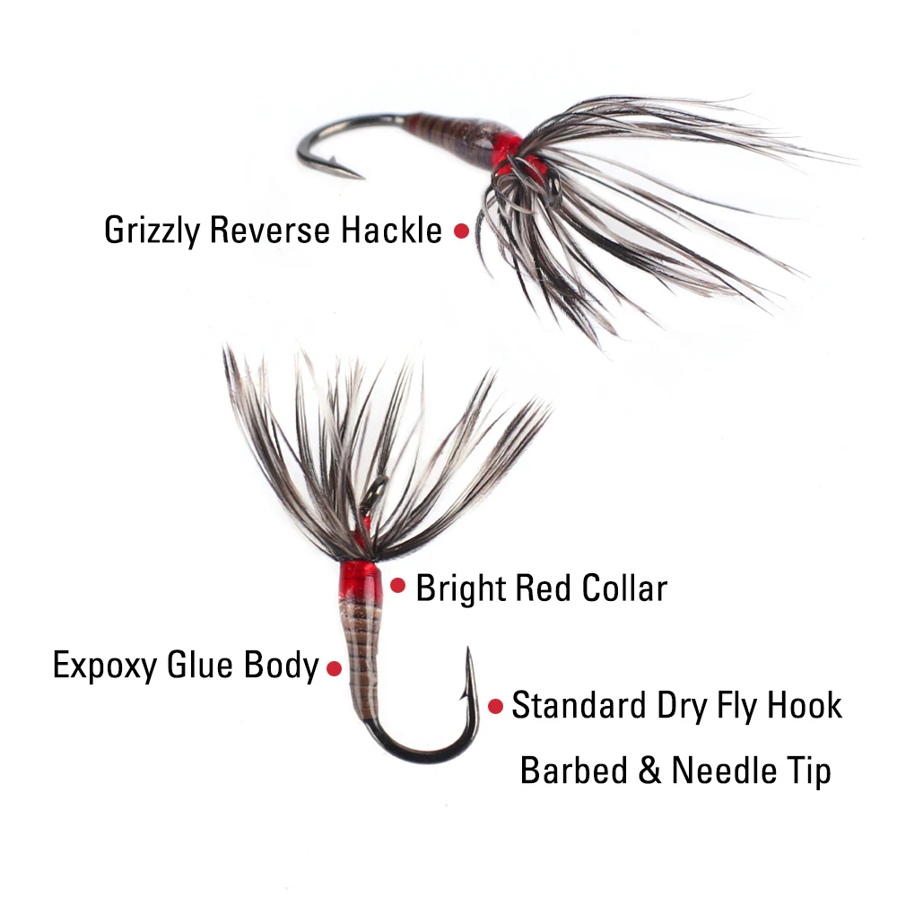 ICERIO-cebo de pesca Expoxy, 21 unids/lote por caja, cuerpo Collar rojo, moscas Tenkara #14 #16 #18, varios cebos de pesca - imagen 3