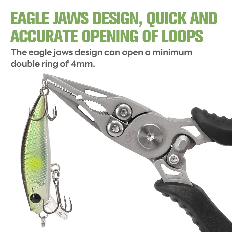 TSURINOYA-Alicates de pesca RS-1084, 13cm, 50g, tijeras de pesca multifuncionales de acero inoxidable, juego ligero, aparejos de Cortador de línea de pesca - imagen 5