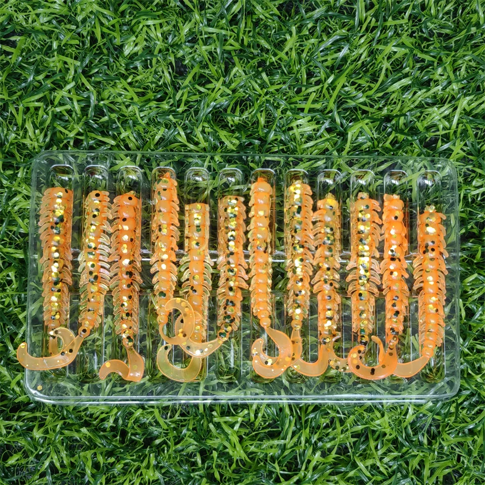 MUKUN-señuelo de pesca de gusano de plástico suave, cebo Artificial para agua salada, 12 piezas, 50MM, 0,5g - imagen 2