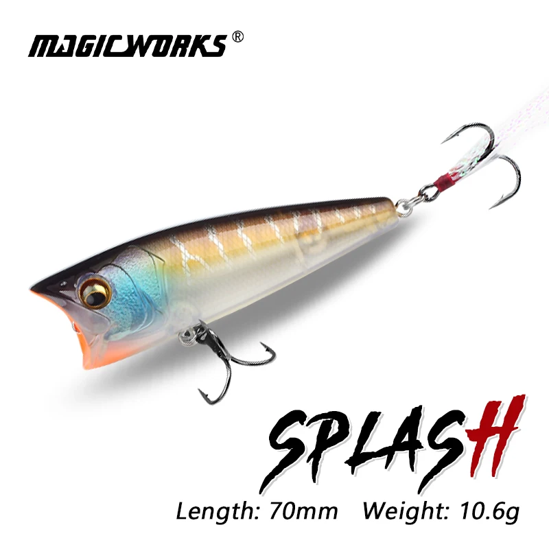 Popper Magic Works 70mm – Señuelo de superficie para lucio y lubina - imagen 2