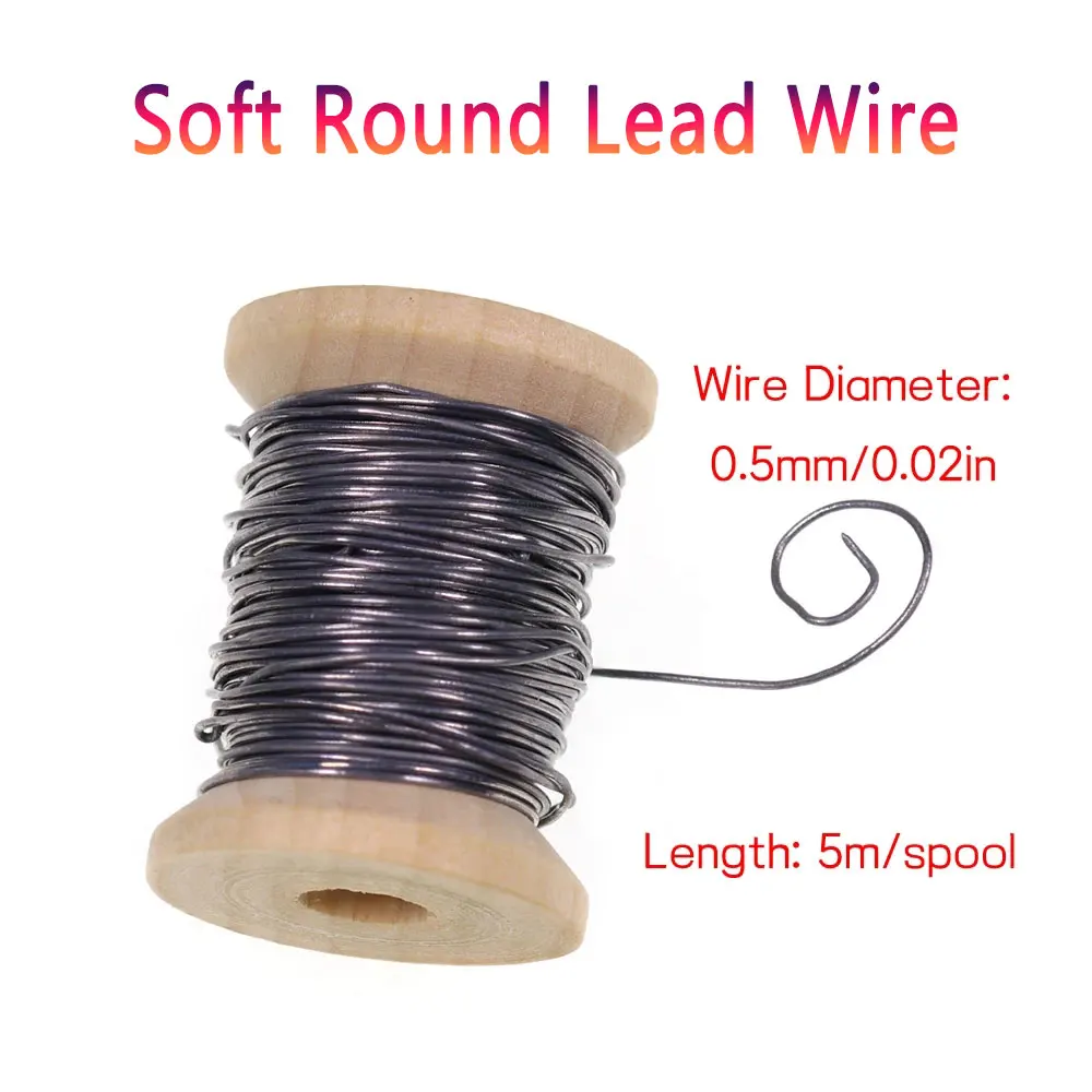 0,5mm 0,8mm 1mm 2mm suave redondo ponido alambre de plomo Material de atado de moscas para ninfa húmeda Streamer moscas cuerpo trucha Señuelos de pesca de mar - imagen 2