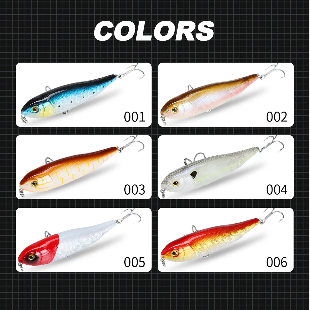 Hunthouse-señuelo de pesca con lápiz Belone flotante, cebo duro Topwater, superficie de 95mm/14g, 80mm/7,5g, WTD Wobblers, aparejos de lubina de agua salada - imagen 5