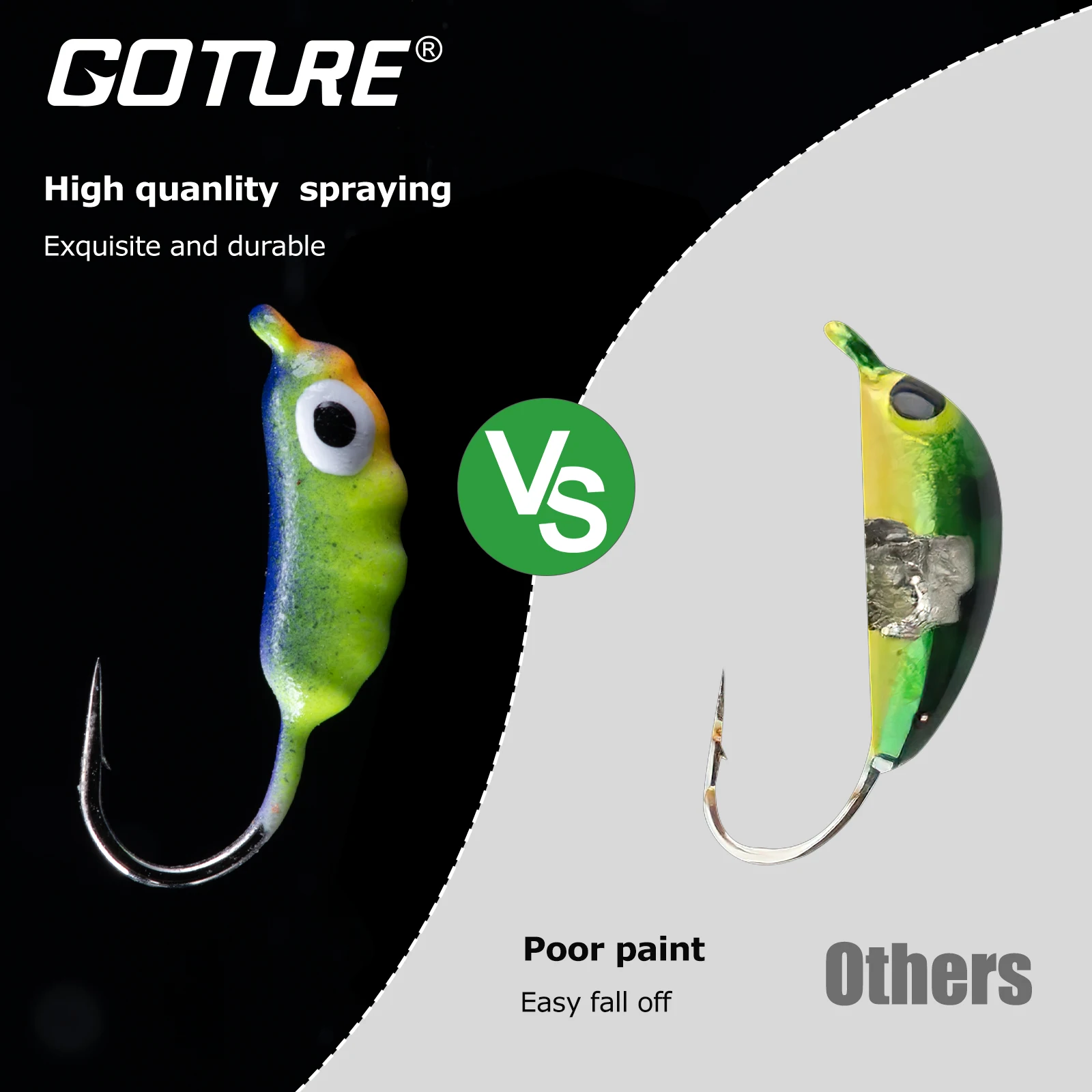 Goture 24 Uds pesca en hielo cabeza luminosa de cuentas de tungsteno ninfa gusano mosca Caddis larva insectos cebos de hundimiento rápido señuelos de trucha - imagen 4