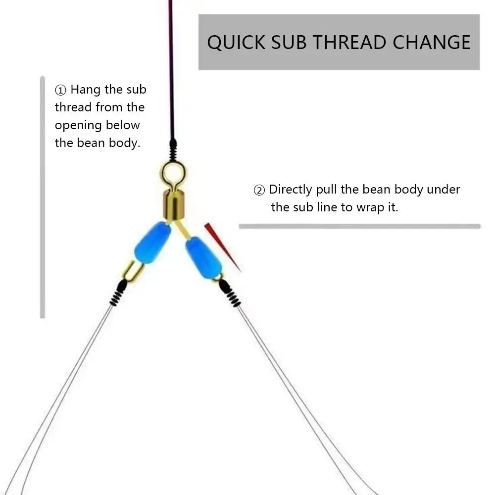 Sedal de pesca portátil, bifurcación espacial, ocho tipos, dispositivo de Contactor de anzuelos dobles, herramienta de atado giratorio, 5 piezas, nuevo - imagen 5