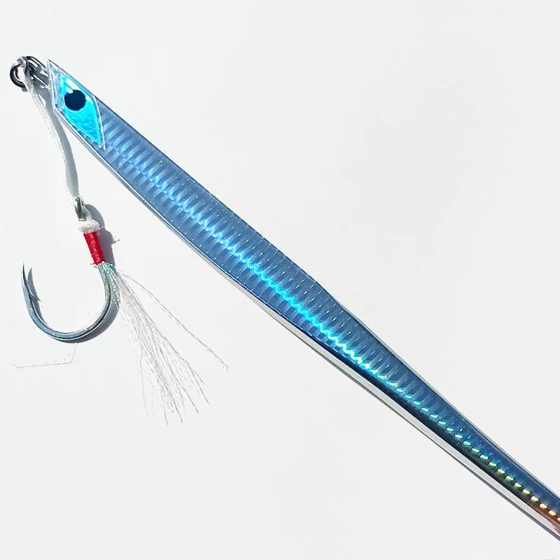 Plantilla de cuchillo de plata rápida con gancho de montaje, plantilla lenta, lubina, caballa, atún, barco, mar de juego de pesca, señuelo de jigging, 120g, 210g - imagen 2