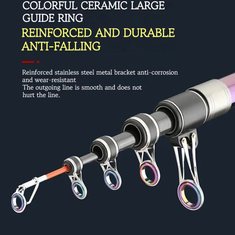 Caña de pescar Ultra dura de carbono para peces grandes, 2,1-4,5, caña de mar giratoria, varilla telescópica de surf, caña de lanzamiento lejano, peso de cebo 50-200g - imagen 2