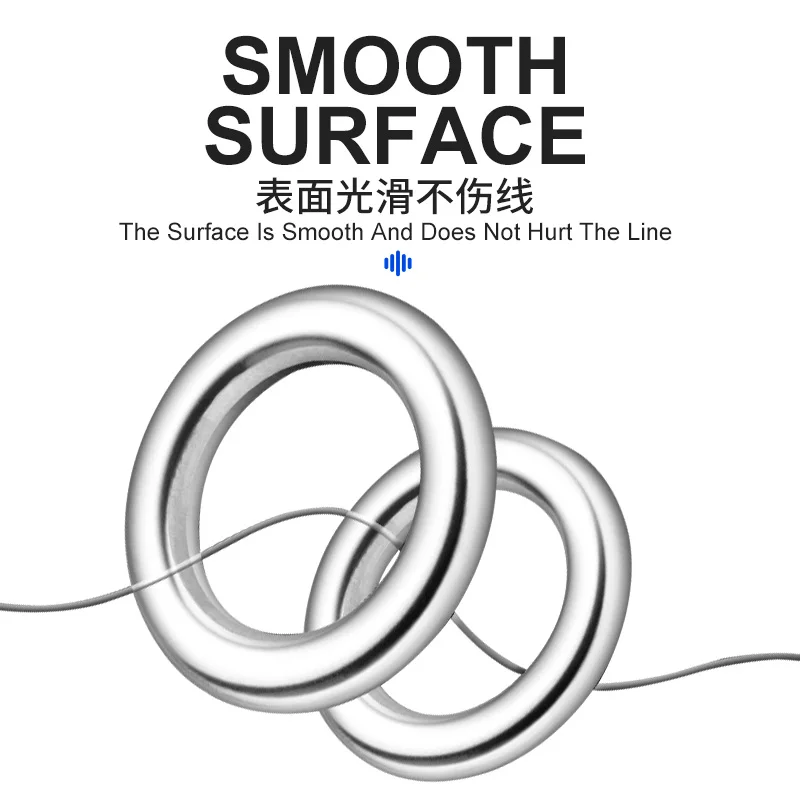 OBSESSION HT006-Anillo de pesca de acero inoxidable sin costuras, herramienta de aparejos de pesca, accesorios de señuelo, 15 unids/lote/bolsa, 20 unids/lote - imagen 4