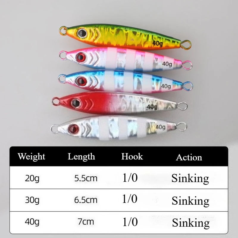 Señuelo de Pesca Testar 20g 30g 40g plantilla de Metal con gancho de hoja Distace costera Jig Head Wobblers cebo para lubina caballa Pesca - imagen 2