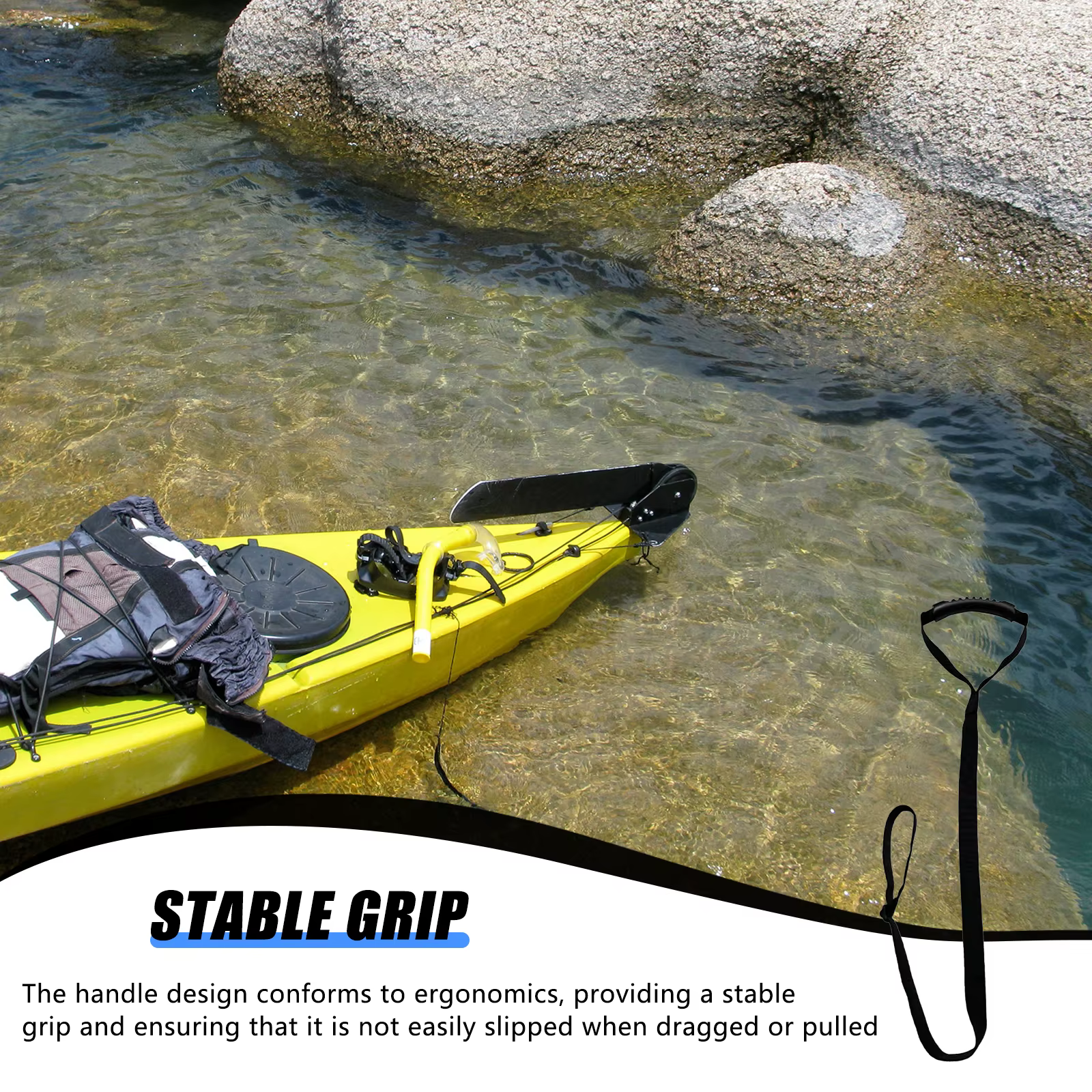 Correa de remolque ajustable para kayak con mango acolchado - imagen 4