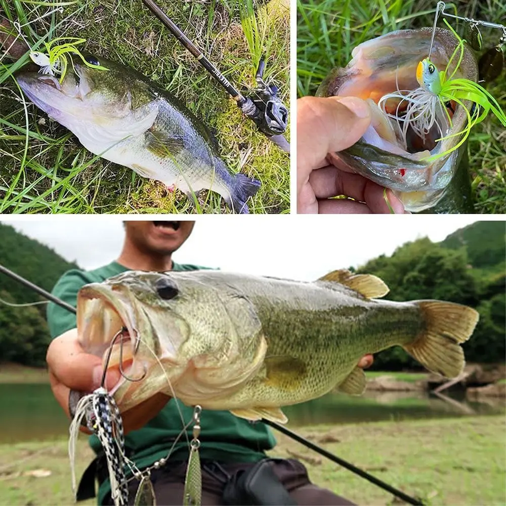 Cabeza de plantilla de Metal de goma con falda de silicona, 1 piezas, 18g, cuchillas giratorias, señuelo japonés de agua salada, Pesca de carpa 9020 - imagen 3