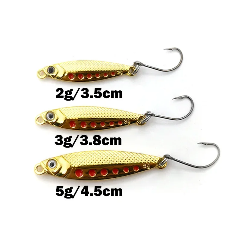 1 Uds nuevo Metal Jigging trucha cuchara Señuelos de Pesca Wobblers Spinner cebos Shads lentejuelas para Pesca de carpa Pesca Iscas Artificiais - imagen 4