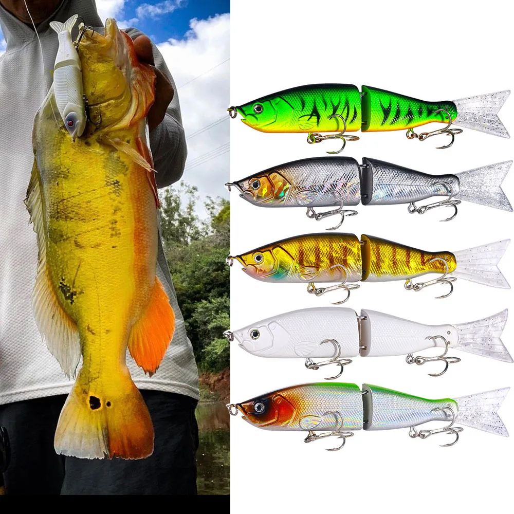 Señuelos de Pesca articulados, cebo Artificial duro, aparejos de pesca de carpa, 14cm, 37g, 4 segmentos - imagen 5