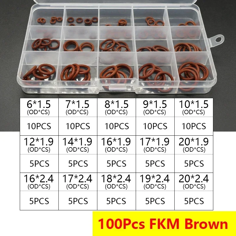 100Pcs FKM Brown
