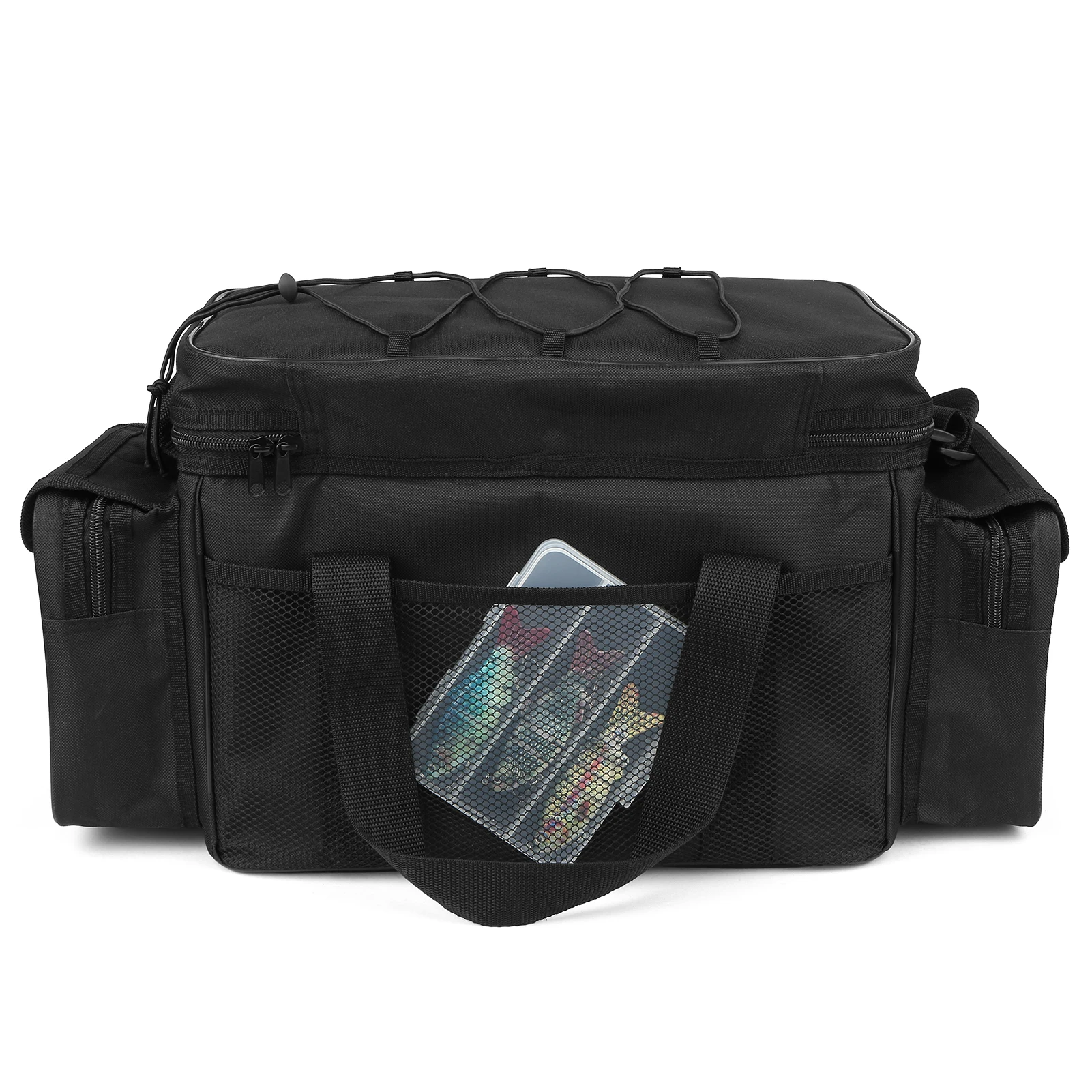 Bolsa de aparejos de pesca de gran capacidad, bolsa de almacenamiento de aparejos de pesca impermeable, estuche de viaje al aire libre, paquete de hombro de caza - imagen 4