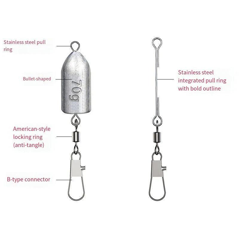 Plomo Roadrunner Tapering – Fondo cóncavo con conector para pesca - imagen 2