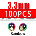 100pcs 3.3mm Rainbow