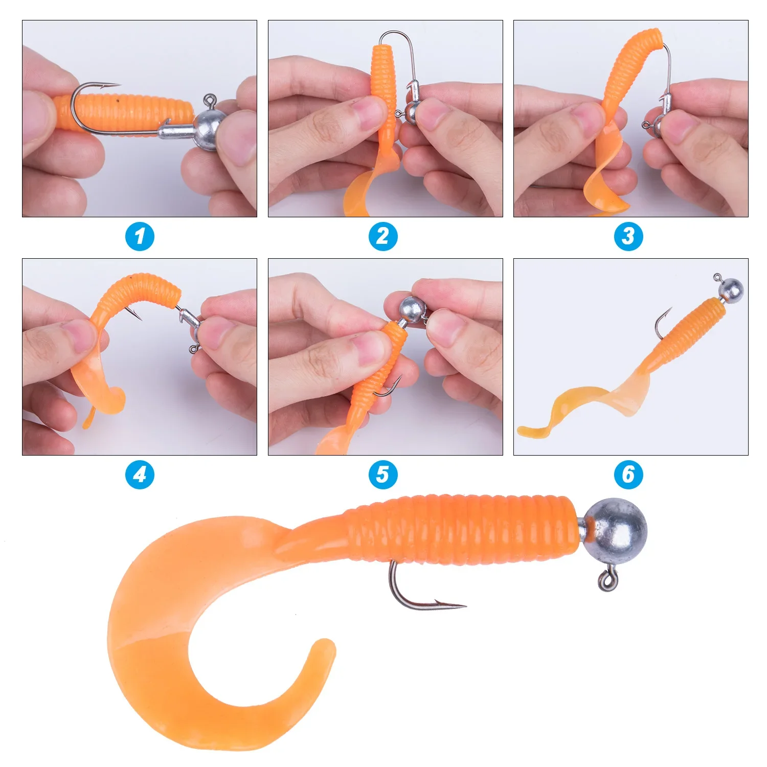 Goture-Juego de anzuelos de pesca con cabeza de anzuelo, 0,6g, 0,8g, 1g, 1,5g, 2g, 5g, 7g, 10g, 14g, 20g, cebo duro, anzuelo de gusano suave para pesca - imagen 3