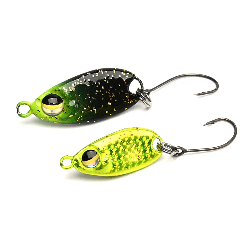 Señuelos de cuchara de trucha de plantilla de Metal Micro, cebo de pesca Jigging fundido pequeño, señuelo Artificial de fundición dura, herramientas de gancho único, 3G, 5g - imagen 3