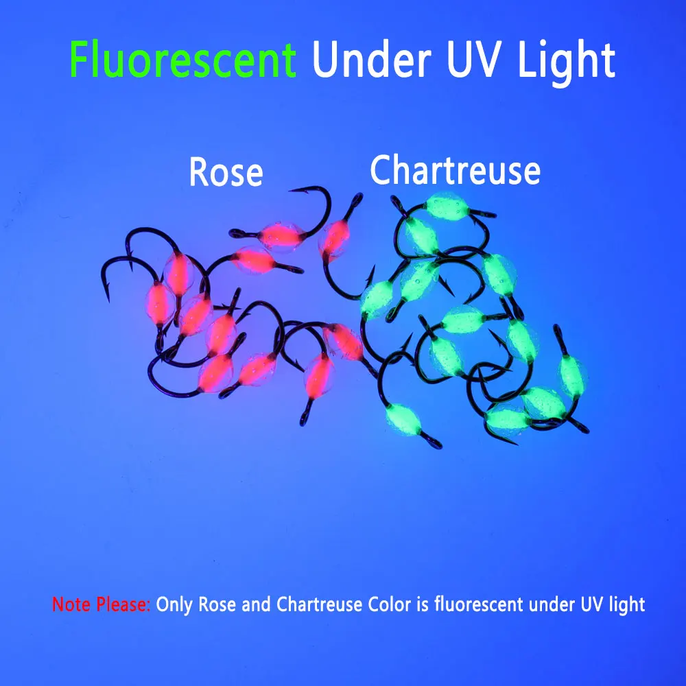 Bimoo 6/8PCS # 18 cuerpo epoxi huevo mosca Artificial Glo insecto salmón pez ovillo cebo hundimiento lento trucha lubina Panfish Señuelos de pesca - imagen 4