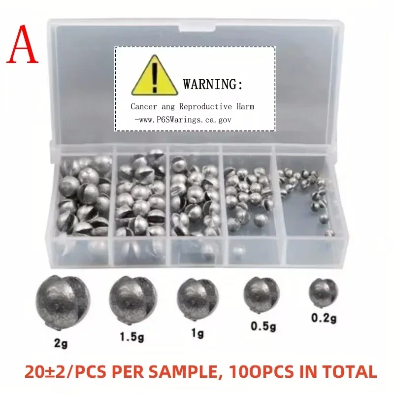 Delysia King 100 unids/caja de pesca redonda bifurcada apertura clip plomo accesorios de pesca - imagen 2