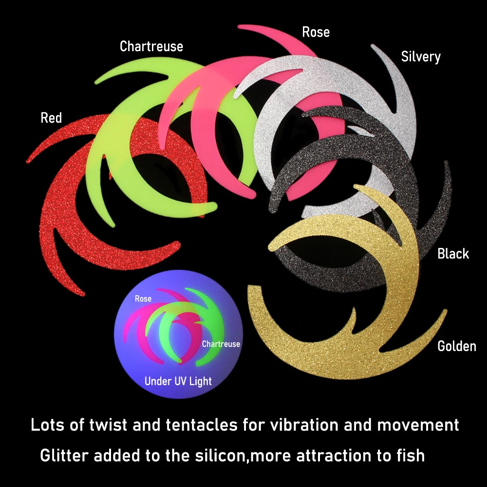 Ellllv Faldas de pulpo de silicona coloridas para jig de agua salada - imagen 5