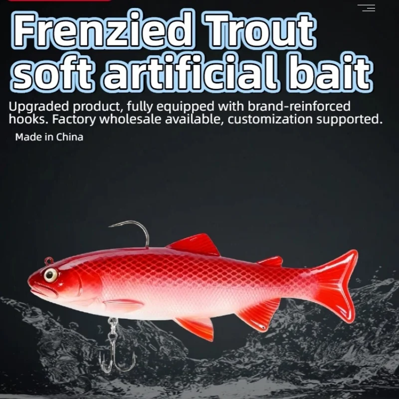 Swolfy 7pcs 20CM/130G Big Size Zeevissen Lokken Zachte Simuleren Swimbait Crank Aas voor diepzeevis Pike Pesca Visgerei - imagen 3