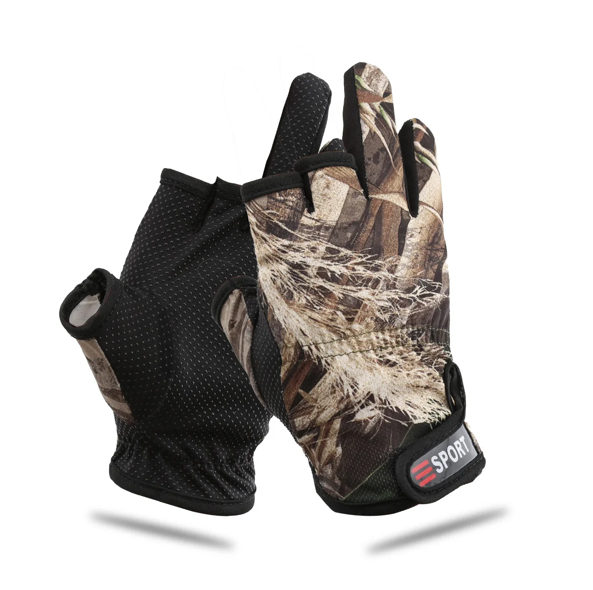 Guantes de Pesca Antideslizantes 3 Dedos Camuflaje Transpirables - imagen 3