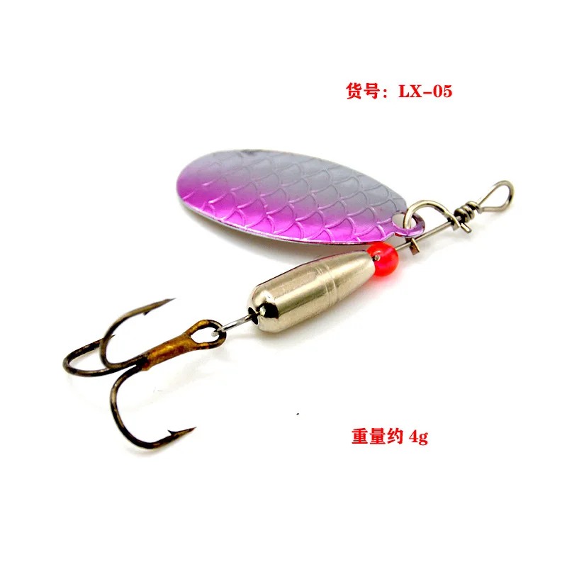 Testar-Juego de señuelos de pesca con hilandero manual, cuchillas giratorias de Metal y cuentas brillantes, cebo ultraligero de hundimiento lento para pesca en río Creek - imagen 2