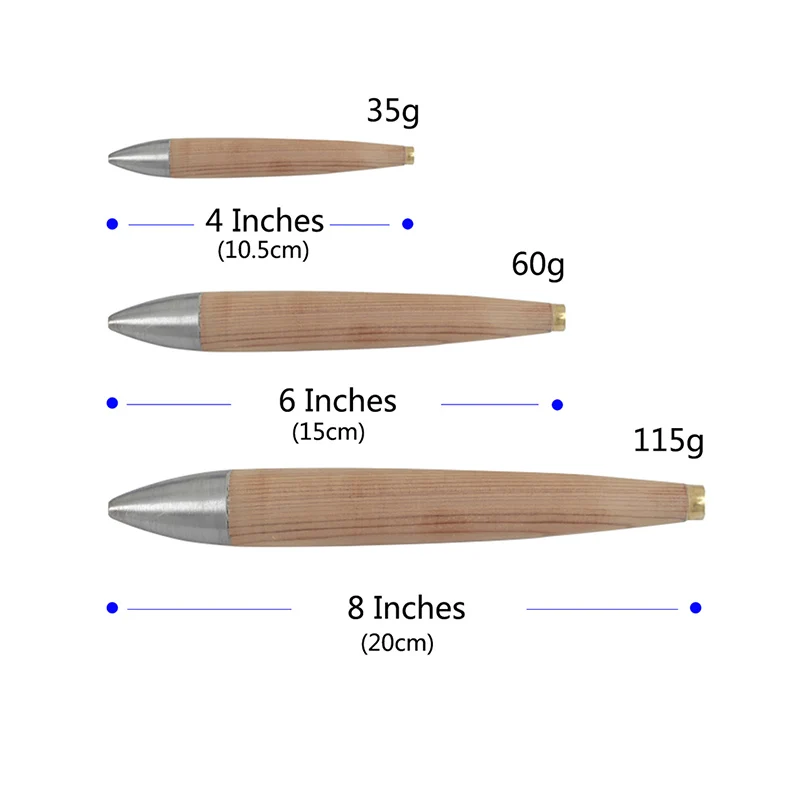 Tapones aparejados de 4, 6 u 8 pulgadas, cabeza de plomo, cedro Natural de madera, Wahoo, atún Mahi, señuelos de arrastre, barco de pesca en agua salada - imagen 2