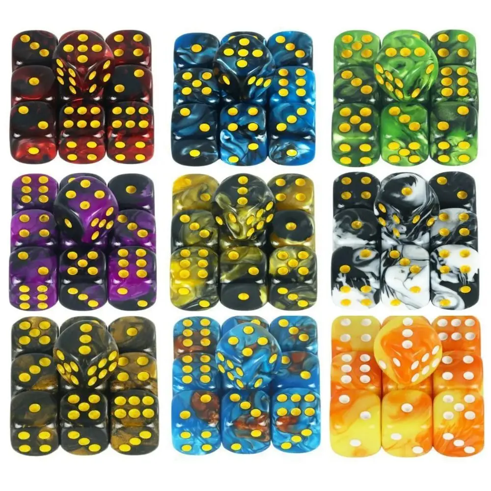 Dados poliédricos de 6 caras para fiestas, juego de mesa de acrílico, DND, D6, colores translúcidos, 10 piezas, 12/16mm - imagen 2