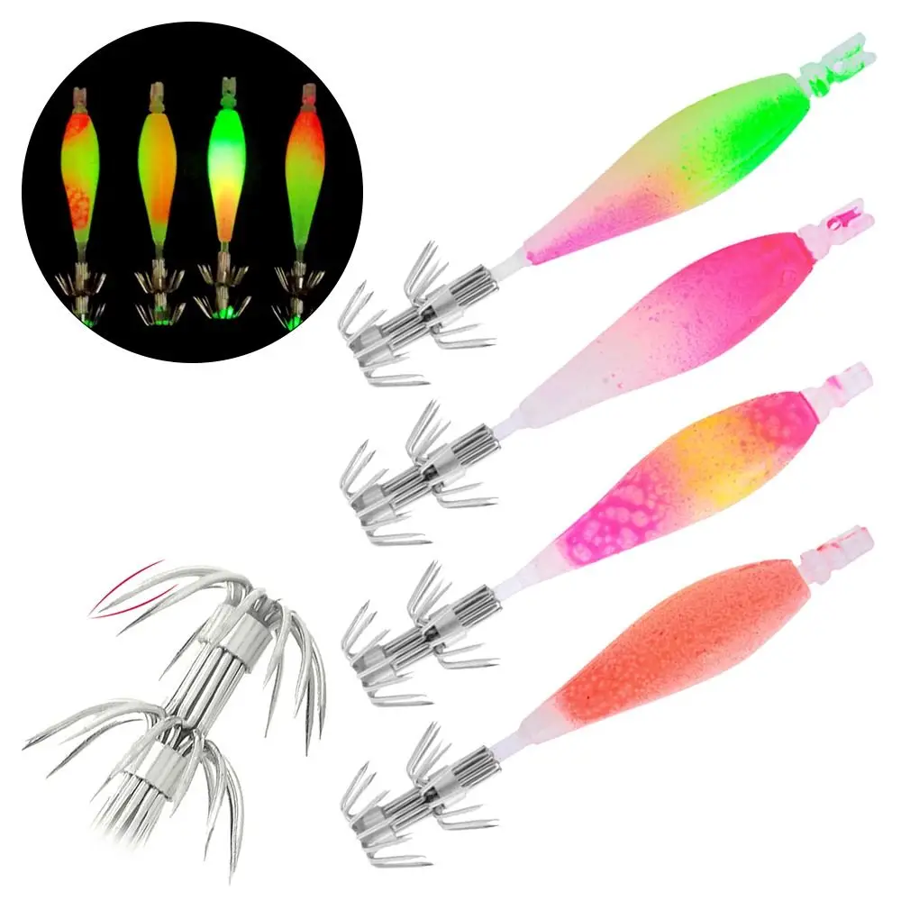 4 unids/pack 7g 90mm suministros de pesca accesorios de pesca plantilla de señuelo suave anzuelos de calamar cebos artificiales anzuelos - imagen 2