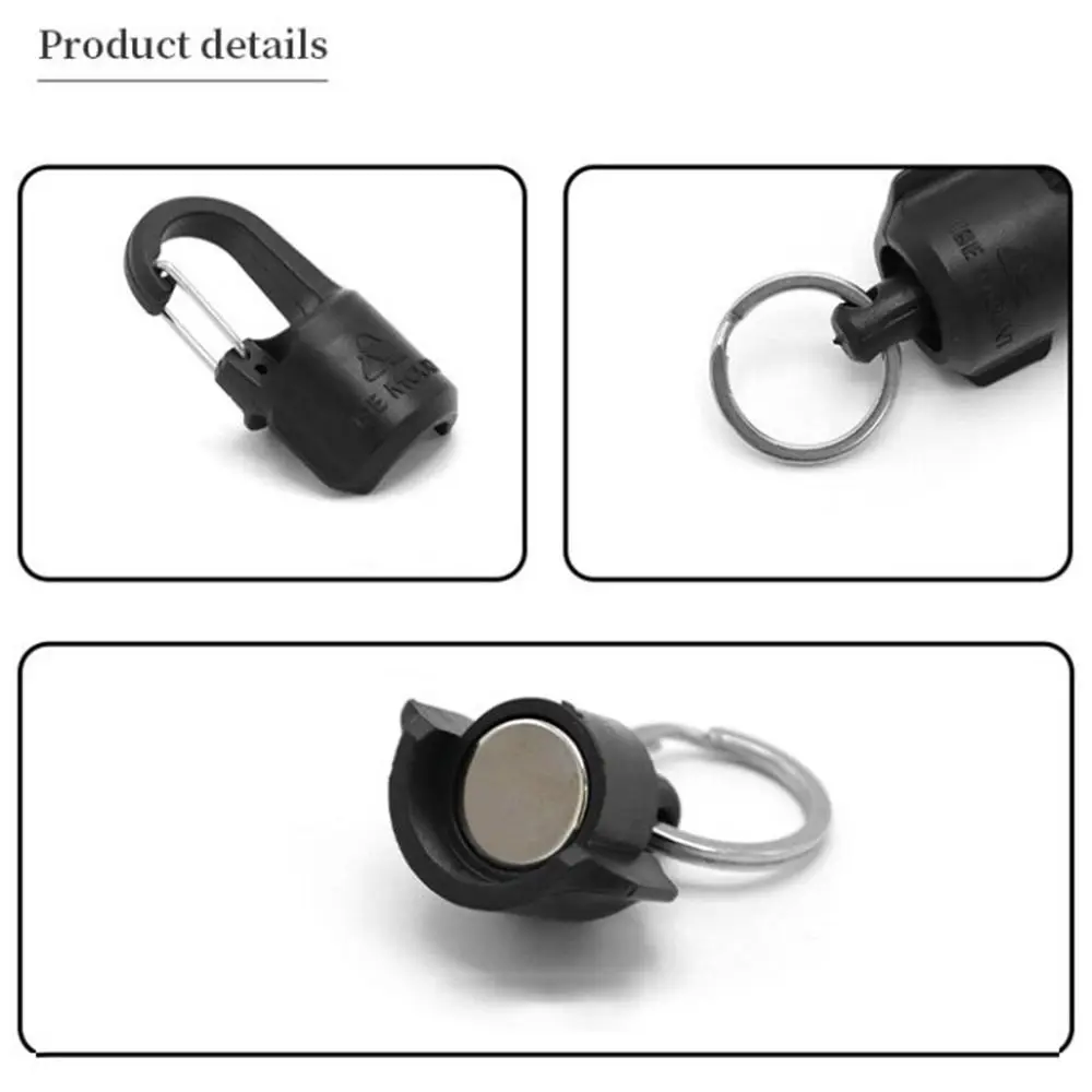 LLavero magnético fuerte portátil, 6,3x2,5 cm, 2 colores, gancho súper de carga, llavero a prueba de rosca, herramienta para acampar al aire libre - imagen 2