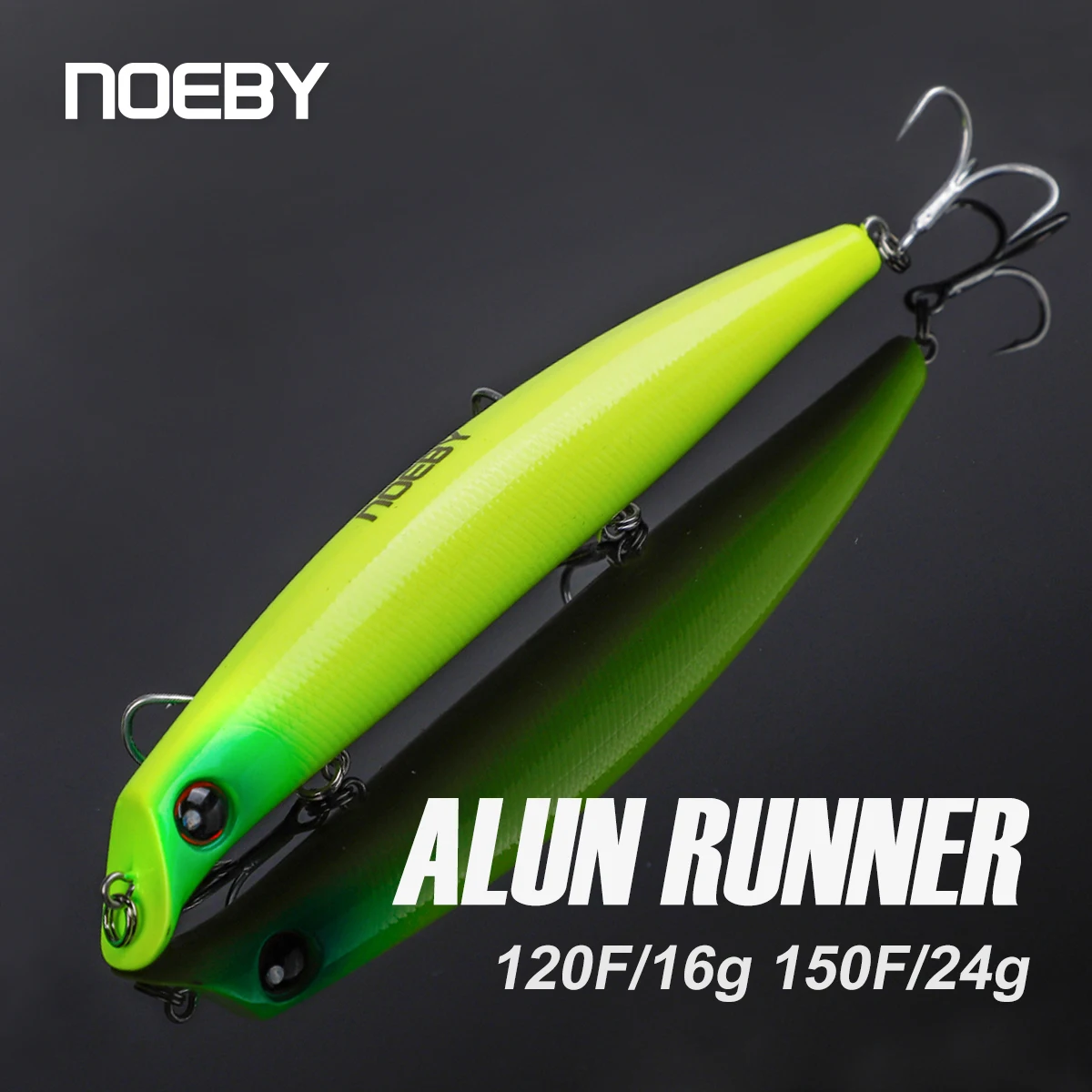NOEBY Alun Bunner Minnow 120mm 16g 150mm 24g Wobblers flotantes sin labios cebo duro Artificial Lucio trucha Señuelos de pesca de mar